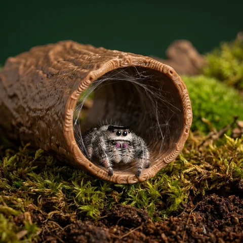 Versteck für Springspinnen – Röhre in Korkoptik